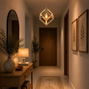 دلايات مكعب أبيض مودرن بتصميم هندسي أنيق للمطبخ والسفرة والريسبشن