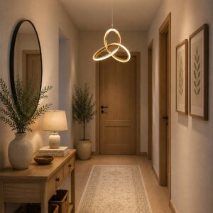 دلاية مودرن ليد ذهبي بتصميم عصري فاخر وإضاءة LED مدمجة للريسبشن والسفرة