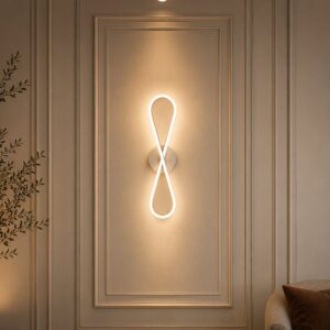 أبليك ليد أبيض إنفينيتي LWW9004 بتصميم مودرن أنيق وإضاءة جدارية عصرية للريسبشن وغرف النوم.