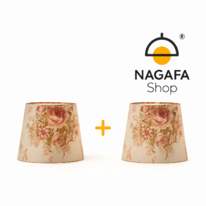 باندل (2 قطعة) شابوه أباجوره برسومات الورد لإضاءة راقية وعصرية |نجفة شوب