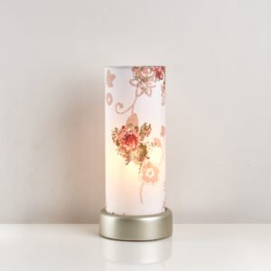 أباجورة طاولة بنقشة ورد