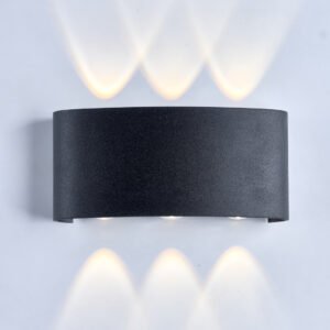 أبليك حائط مودرن باللون الأسود ليد 6 لمبة بخامة أكليرك