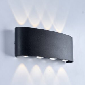 أبليك مودرن حائط ليد 8 لمبة باللون الأسود بخامة أكليرك