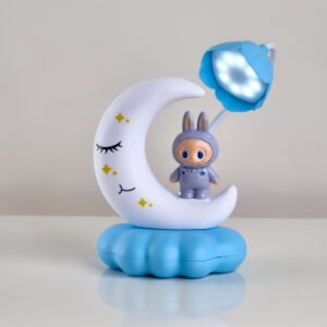 أباجورة أطفال ليلية على شكل قمر مع شخصية كرتونية وإضاءة LED من نجفة شوب