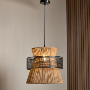 نجفة بوهو ديفنا من نجفة شوب بخيوط جوت طبيعية وهيكل حديد بتصميم مصري أنيق وإضاءة دافئة