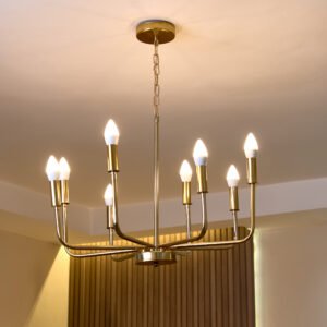 نجفة مودرن 8 ذراع مصنوعة من معدن غير قابل للصدأ،توفر إضاءة قوية وديكور راقٍ |نجفة شوب