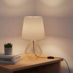 ⁦أباجورة مودرن معدن عالي الجودة بشابوه كتان⁩ - الصورة ⁦5⁩