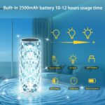 ⁦أباجورة كريستال LED قابلة للشحن USB تاتش متعددة الالوان⁩ - الصورة ⁦10⁩