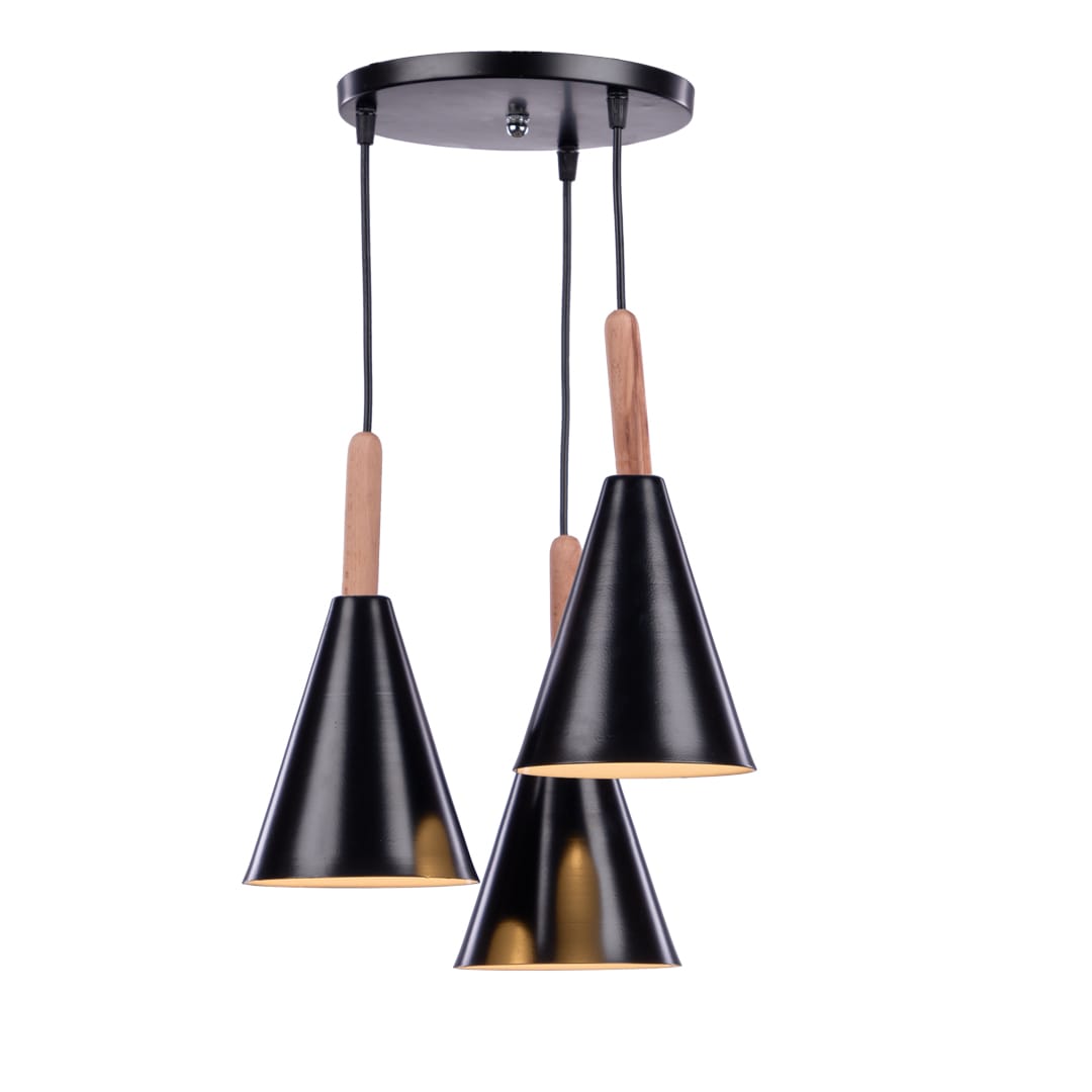 DSF1795-copy.jpg Lami Black Chandelier, 3 Lights | Distinctive Lighting for Contemporary Spaces - Image 1