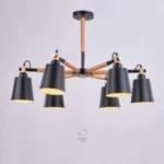 ⁦نجفة سبايدر مودرن سوداء 6 لمبات | إضاءة ديكورية⁩ - الصورة ⁦2⁩