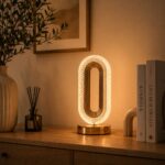 أباجورة LED ذهبية قابلة للشحن باللمس | إضاءة عصرية للمكتب وغرفة النوم