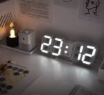 ⁦ساعة رقمية LED للحائط والمكتب | عرض الوقت والتاريخ ودرجة الحرارة مميزة و موفرة للطاقة⁩ - الصورة ⁦6⁩