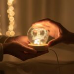 ⁦كرة كريستال روني ثلاثية الأبعاد مضيئة LED | مصباح ديكور لغرفة النوم والمكتب⁩ - الصورة ⁦12⁩