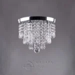 ⁦نجفة كريستال دائرية مودرن فضية نوتيلا |اضاءة انقية⁩ - الصورة ⁦2⁩