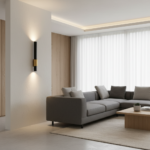 ⁦ابليك حائط مودرن أسود بتصميم طولي بإضاءة دافئة بلمبه G9⁩ - الصورة ⁦2⁩