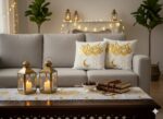 ⁦طقم ديكور رمضان فاخر – 2 كافر كوشن + رانر ترابيزة بتصميم أنيق⁩ - الصورة ⁦2⁩