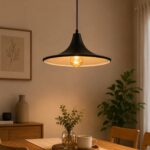 Modern Black Ceiling Pendant, Filipino Aluminum | Decorative Lighting for the Kitchen, Dining Room, and Hallways