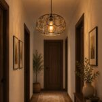 Circle Modern Linen Ceiling Pendant | Contemporary Hanging Lighting with a Natural Touch - Image 4