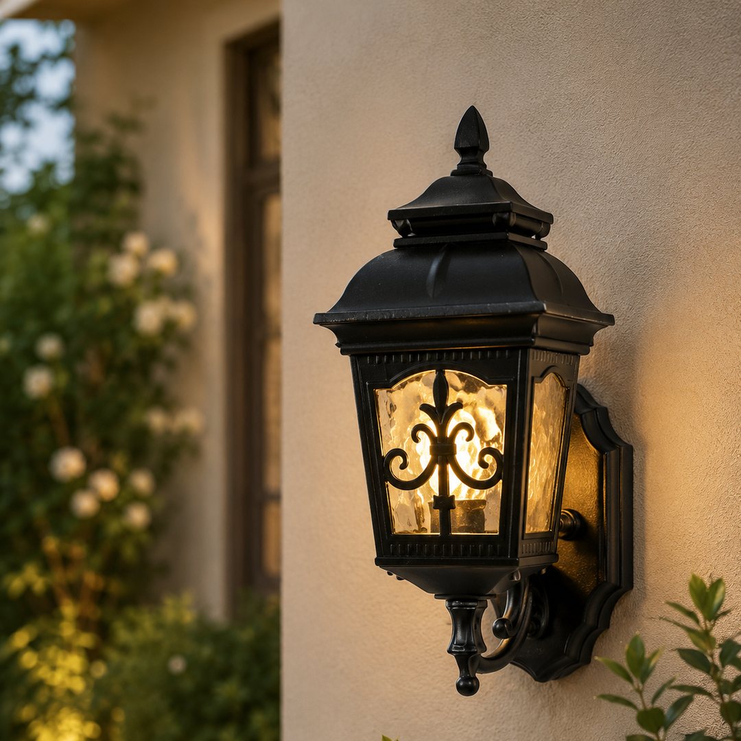 classic-black-outdoor-wall-lantern-waterproof-garden-light.jpg ابليك حائط كلاسيك - الصورة 1