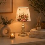 أباجورة جلوو مودرن شامبين مع شابوة ورد
