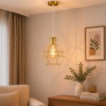 دلاية سقف مودرن ذهبية 1 لمبة | تصميم أنيق وإضاءة موجهة