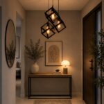 دلايات مكعبات مودرن أسود 3 لمبات
