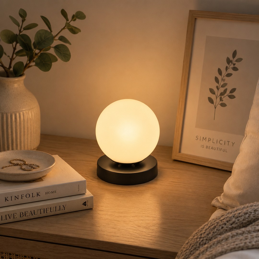 modern-black-globe-table-lamp.jpg أباجورة مون لايت مودرن أسود - الصورة 1