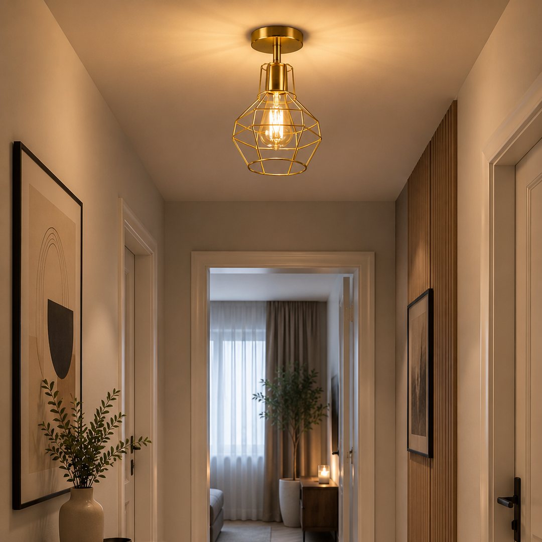 modern-gold-geometric-cage-pendant-light-vintage-edison-bulb.jpg تراك لايت لون ذهبي - الصورة 1