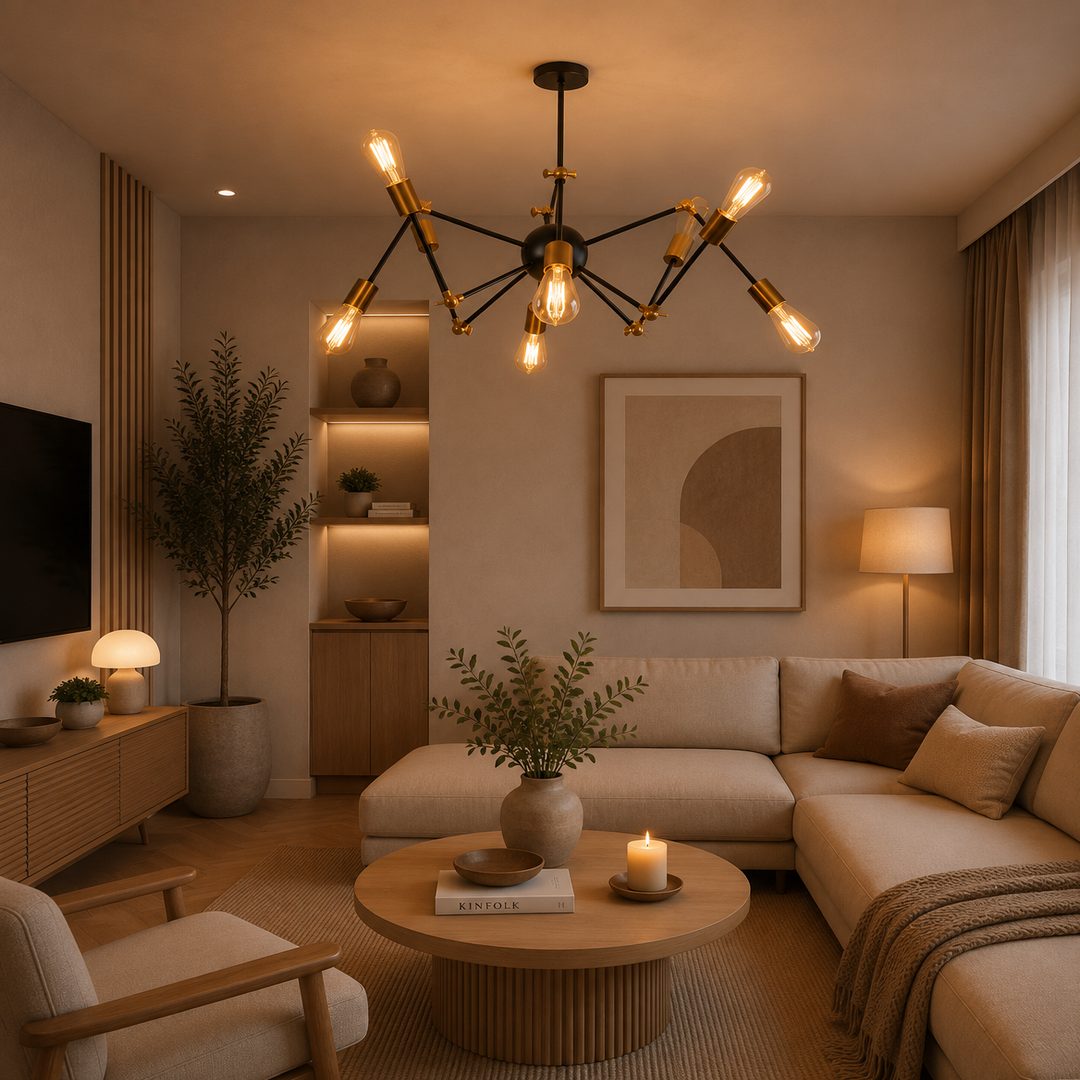 spider-modern-chandelier-black-gold-mbg110-6-nagafashop-1.jpg نجفه مودرن سبيدر اسود في دهبي من الاومنيوم 6 ذراع - الصورة 1
