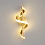 ⁦أبليك حائط ليد مودرن ذهبي بتصميم حلزوني للإضاءة الدافئة⁩ - الصورة ⁦2⁩