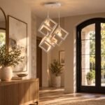 دلاية سقف مودرن 3 لمبات بتصميم مكعبات هندسية ابيض