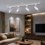 ⁦تراك لايت رباعي 42 وات باللون الأبيض – إضاءة ابيض و4 كشاف موجه قابل للحركة 360 درجة⁩ - الصورة ⁦4⁩