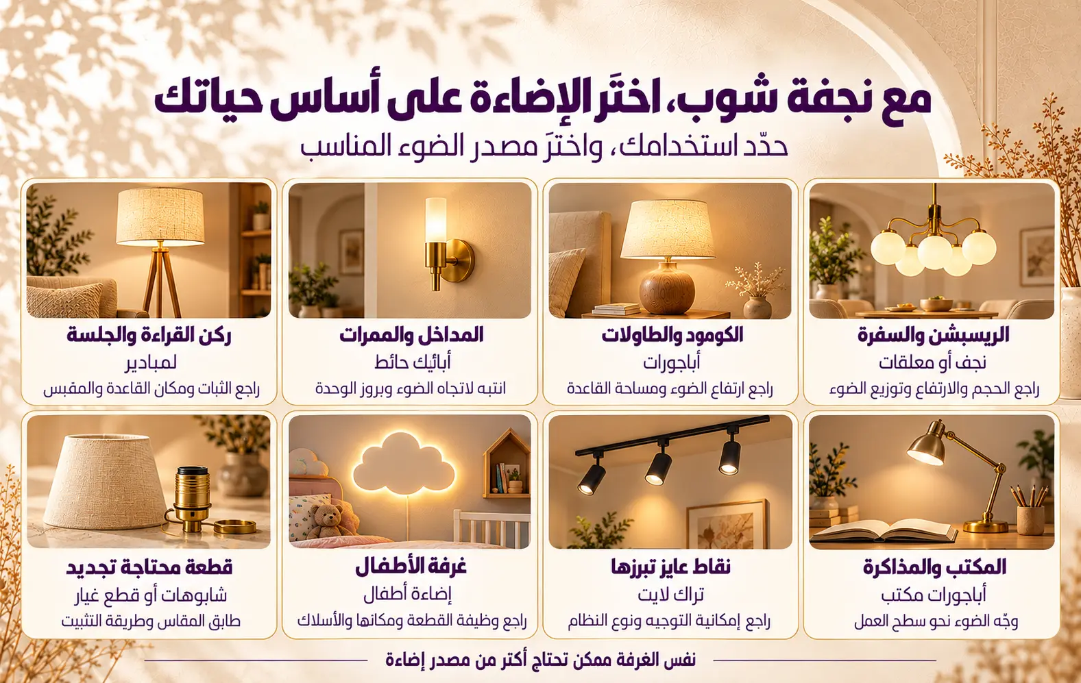  اختَر الإضاءة على أساس حياتك في المكان