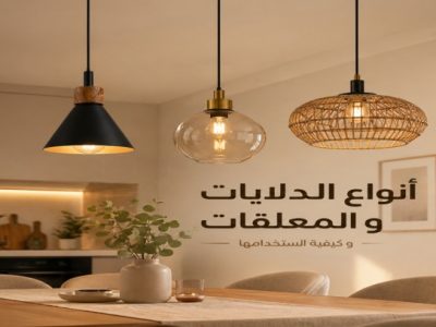 أنواع الدلايات والمعلقات الحديثة في ديكور المنزل